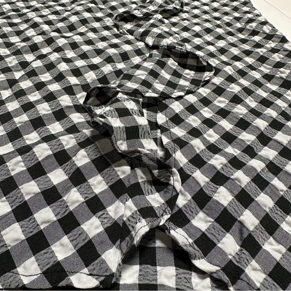Maison D’Amelie Gingham Plaid Ruffle Skirt Seersucker Lightweight Women’s size 2 - Picture 6 of 11